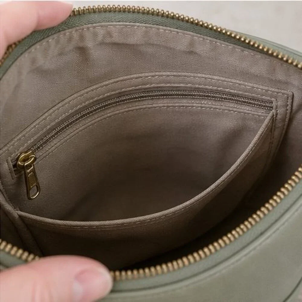 Camel Zip Crossbody Bag